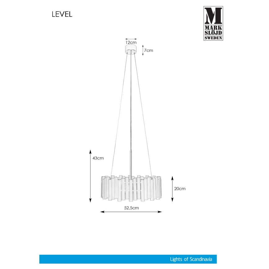 Markslöjd 107925 - Lámpara colgante LEVEL 3xE27/60W/230V