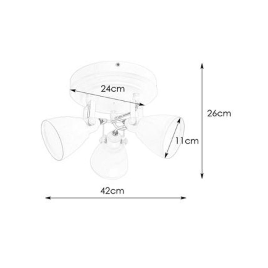 Markslöjd 108083 - Foco de techo para baño FJÄLLBACKA 3xG9/20W/230V IP44 blanco