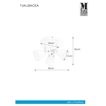 Markslöjd 108083 - Foco de techo para baño FJÄLLBACKA 3xG9/20W/230V IP44 blanco