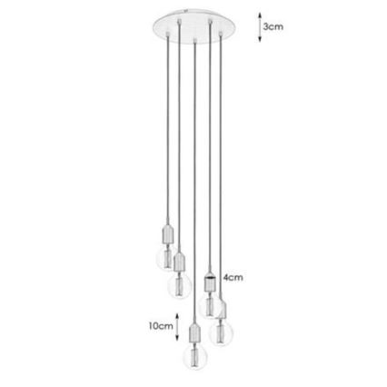 Markslöjd 108100 - Lámpara de araña de luces de cable BRONX 5xE27/60W/230V bronce