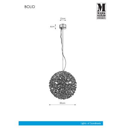 Markslöjd 108101 - Lámpara de araña de luces de cristal con cable BOLID 9xG9/20W/230V