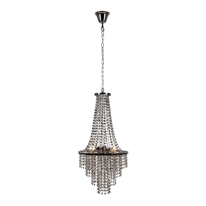 Markslöjd 108124 - Lámpara de araña de luces de cristal con cadena ALLINGTON 3xE14/25W/230V negro