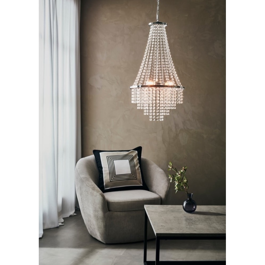 Markslöjd 108125 - Lámpara de araña de luces de cristal con cadena ALLINGTON 3xE14/25W/230V