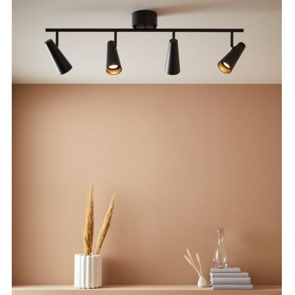 Markslöjd 108202 - Foco CREST 4xGU10/7W/230V negro