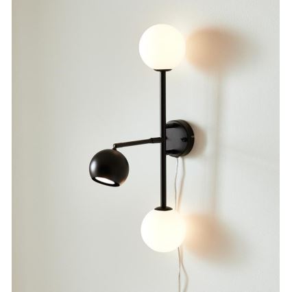 Markslöjd 108255 - Lámpara de pared BESIDE 2xG9/20W/230V + 1xGU10/7W/230V negro