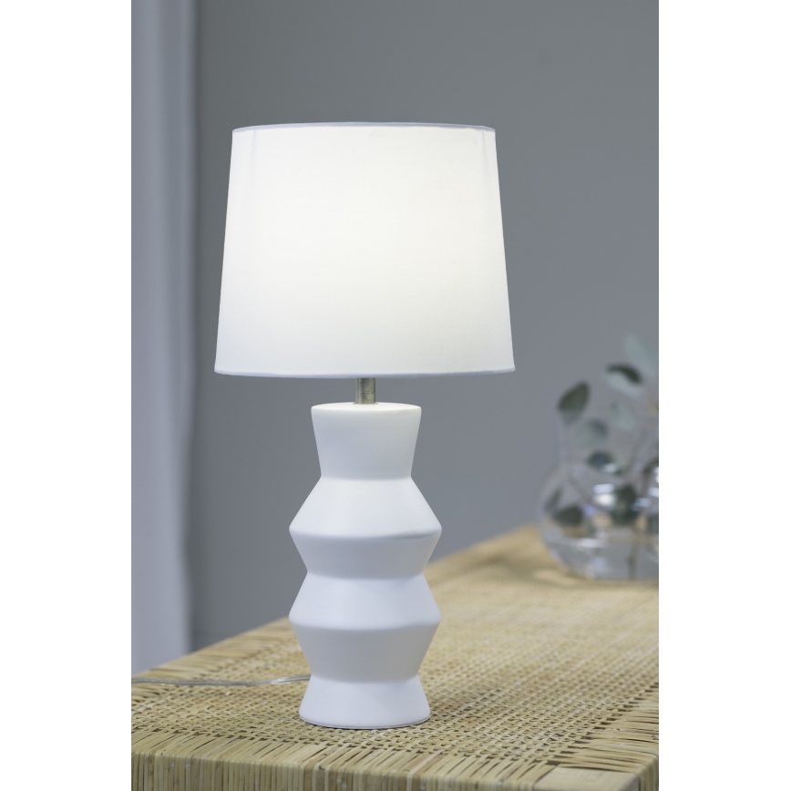 Markslöjd 108448 - Lámpara de mesa SIENNA 1xE27/40W/230V blanco