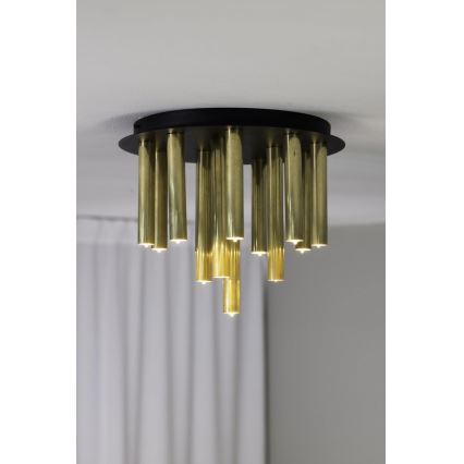 Markslöjd 108504 - Plafón GOCCE 13xG9/10W/230V dorado/negro