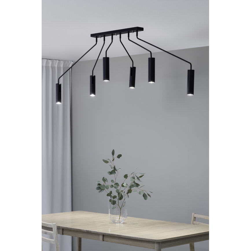 Markslöjd 108508 - Foco RAMUS 6xGU10/25W/230V negro