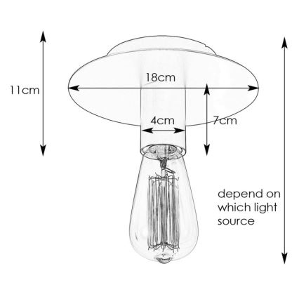 Markslöjd 108540 - Plafón PIATTO 1xE27/40W/230V negro