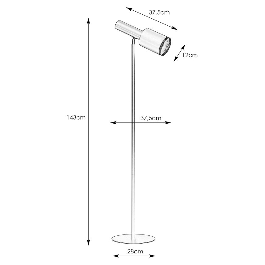 Markslöjd 108542 - Lámpara de pie OZZY 1xE27/40W/230V negro
