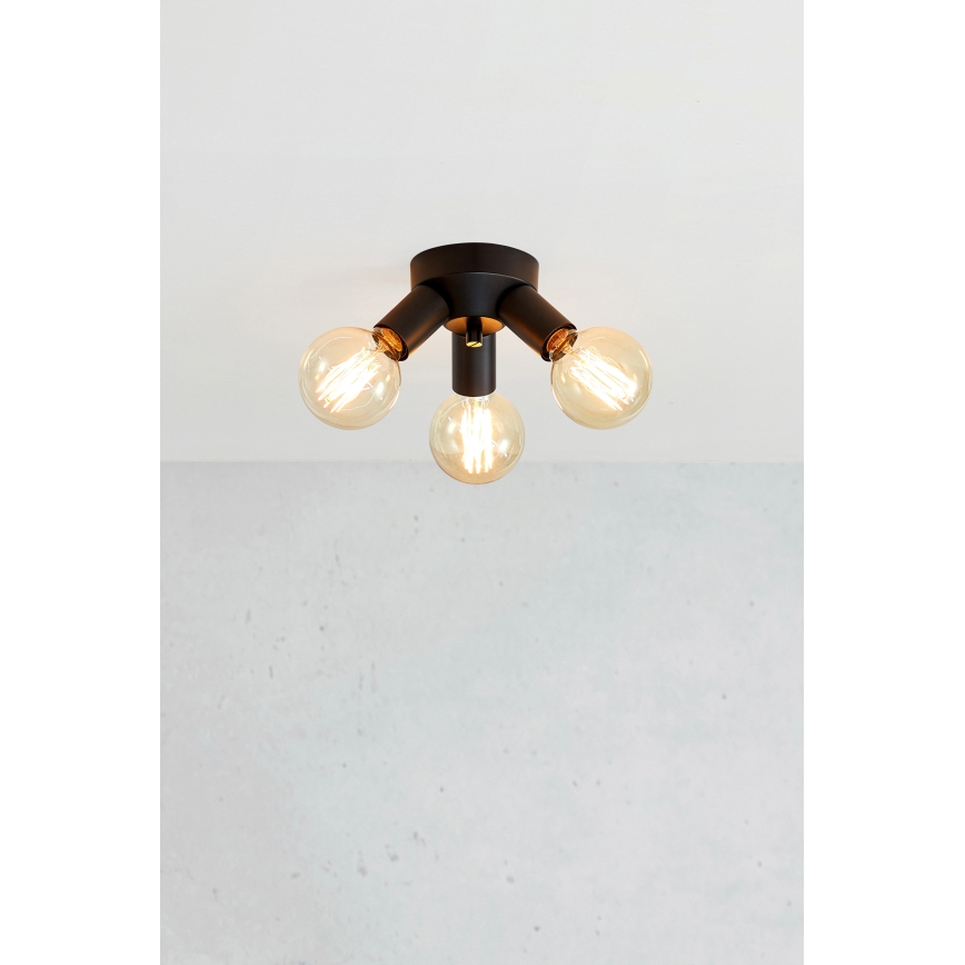 Markslöjd 108549 - Plafón MAZZO 3xE27/40W/230V negro