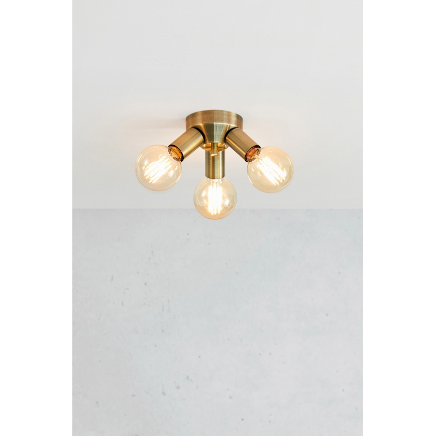 Markslöjd 108550 - Plafón MAZZO 3xE27/40W/230V latón