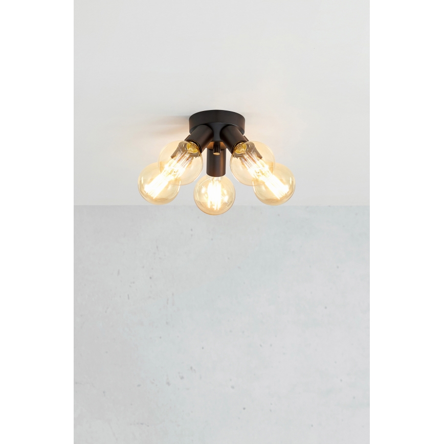 Markslöjd 108552 - Plafón MAZZO 5xE27/40W/230V negro