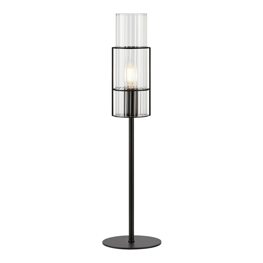 Markslöjd 108555 - Lámpara de mesa TUBO 1xE14/40W/230V 50 cm negro/transparente
