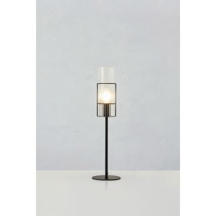 Markslöjd 108555 - Lámpara de mesa TUBO 1xE14/40W/230V 50 cm negro/transparente