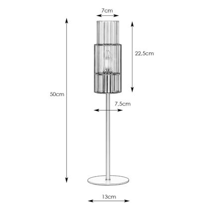 Markslöjd 108555 - Lámpara de mesa TUBO 1xE14/40W/230V 50 cm negro/transparente