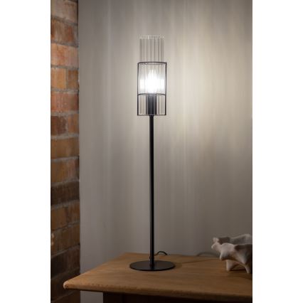 Markslöjd 108556 - Lámpara de mesa TUBO 1xE14/40W/230V 65 cm negro/transparente