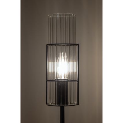 Markslöjd 108556 - Lámpara de mesa TUBO 1xE14/40W/230V 65 cm negro/transparente