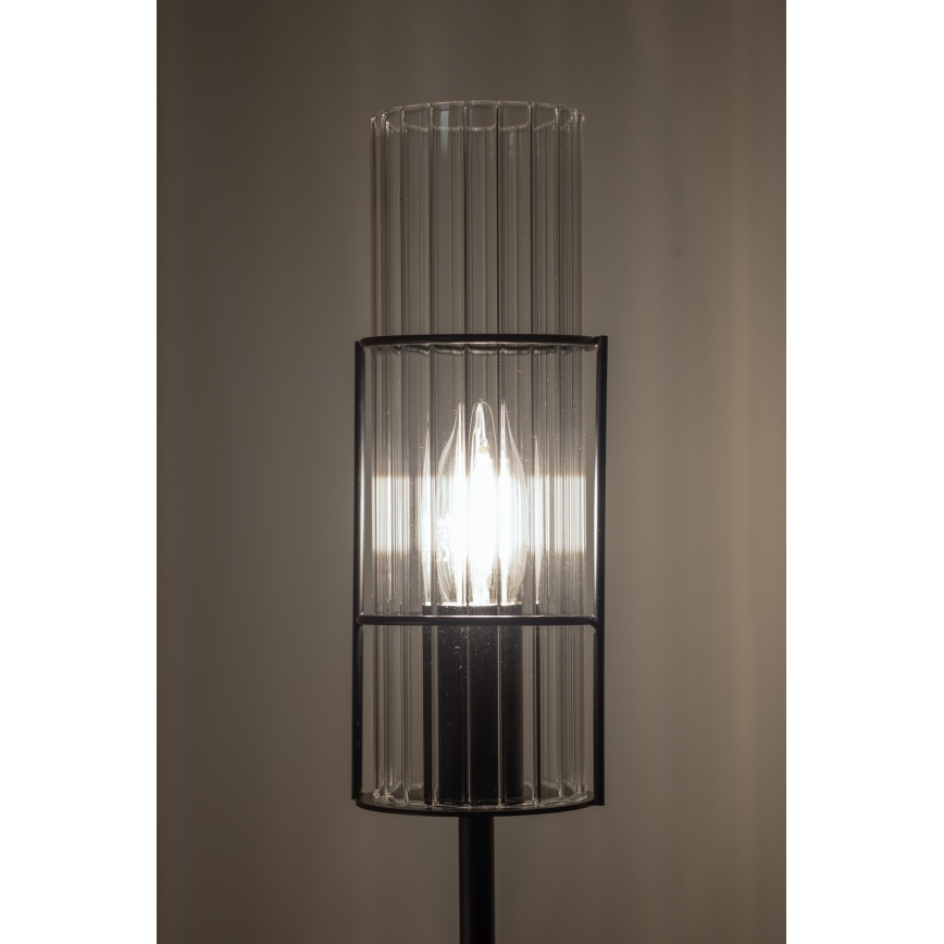 Markslöjd 108556 - Lámpara de mesa TUBO 1xE14/40W/230V 65 cm negro/transparente