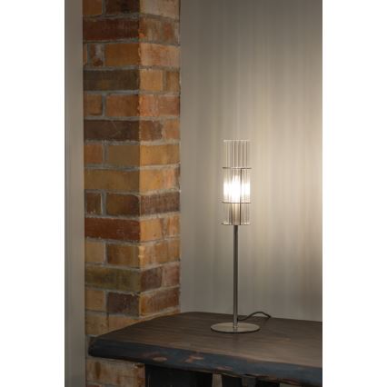 Markslöjd 108557 - Lámpara de mesa TUBO 1xE14/40W/230V 50 cm cromo brillante/transparente