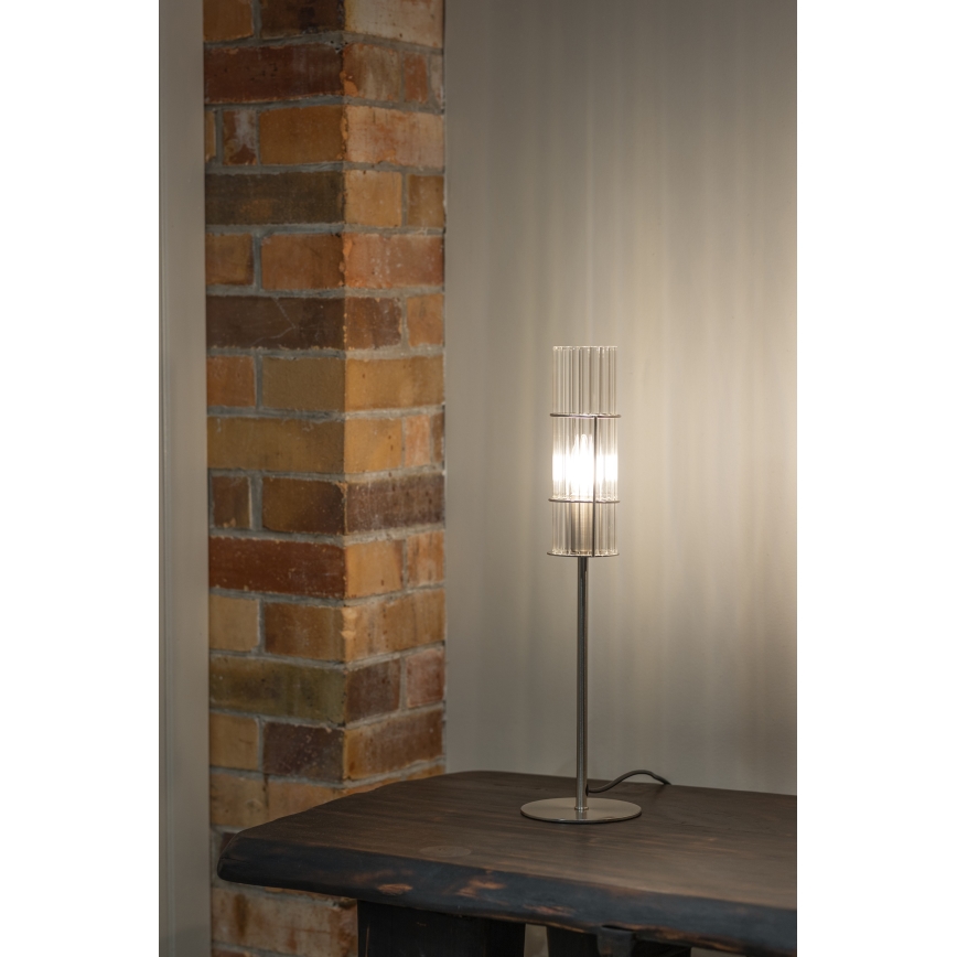 Markslöjd 108557 - Lámpara de mesa TUBO 1xE14/40W/230V 50 cm cromo brillante/transparente
