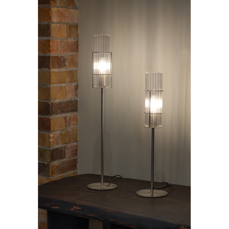 Markslöjd 108557 - Lámpara de mesa TUBO 1xE14/40W/230V 50 cm cromo brillante/transparente