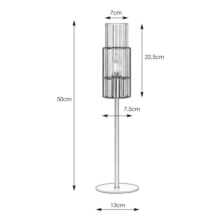 Markslöjd 108557 - Lámpara de mesa TUBO 1xE14/40W/230V 50 cm cromo brillante/transparente