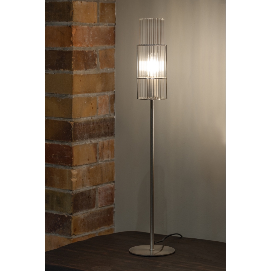 Markslöjd 108558 - Lámpara de mesa TUBO 1xE14/40W/230V 65 cm cromo brillante/transparente