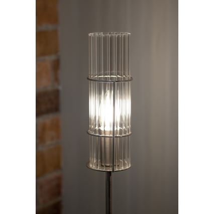Markslöjd 108558 - Lámpara de mesa TUBO 1xE14/40W/230V 65 cm cromo brillante/transparente
