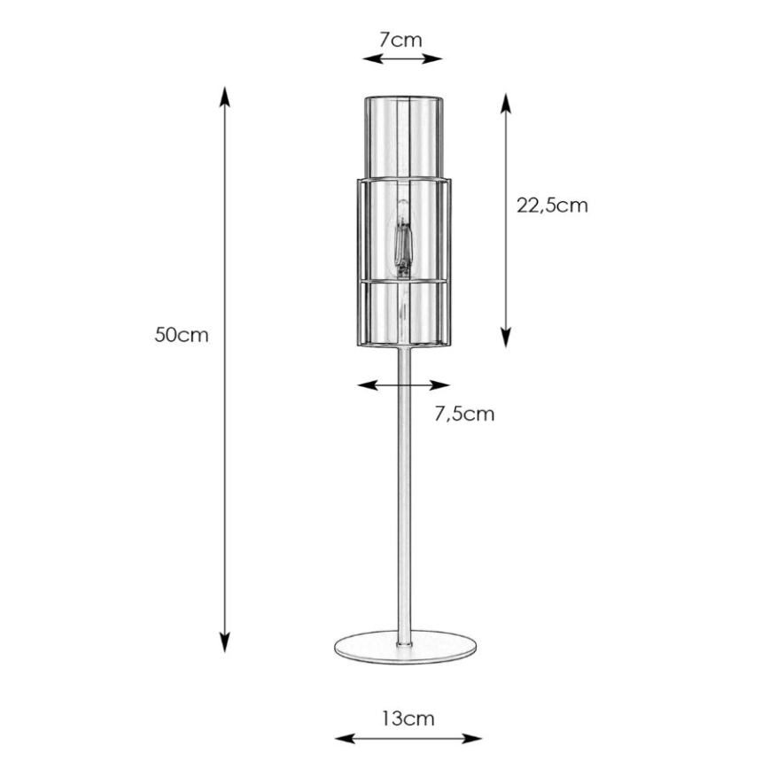 Markslöjd 108559 - Lámpara de mesa TUBO 1xE14/40W/230V 50 cm negro