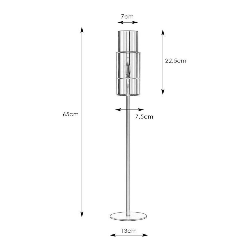 Markslöjd 108560 - Lámpara de mesa TORCIA 1xE14/40W/230V 65 cm negro