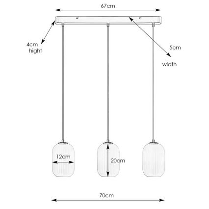 Markslöjd 108563 - Lámpara colgante CAVA 3xE14/40W/230V