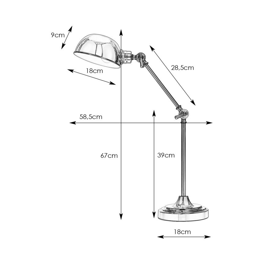 Markslöjd 108583 - Lámpara de mesa PORTLAND 1xE27/40W/230V cromo brillante