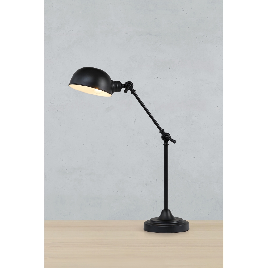Markslöjd 108584 - Lámpara de mesa PORTLAND 1xE27/40W/230V negro