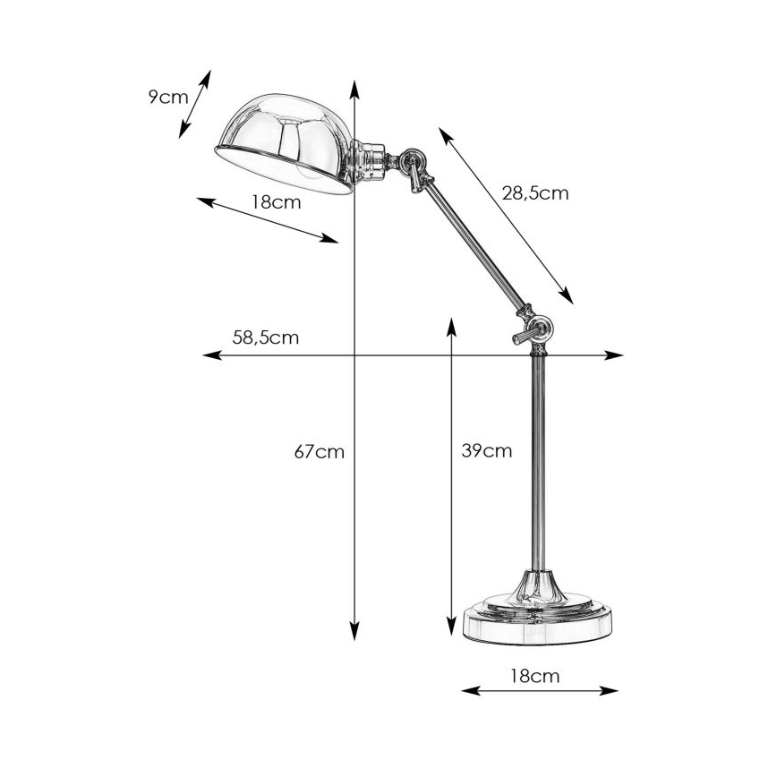 Markslöjd 108584 - Lámpara de mesa PORTLAND 1xE27/40W/230V negro