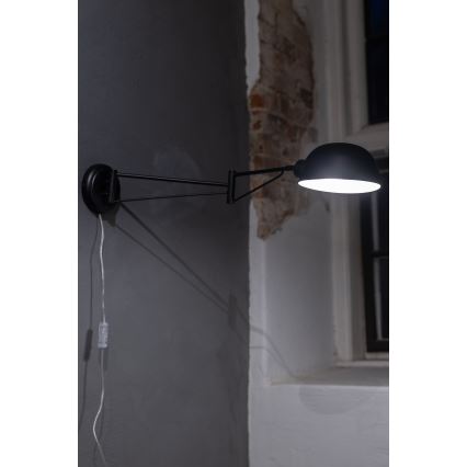 Markslöjd 108587 - Aplique PORTLAND 1xE27/40W/230V negro