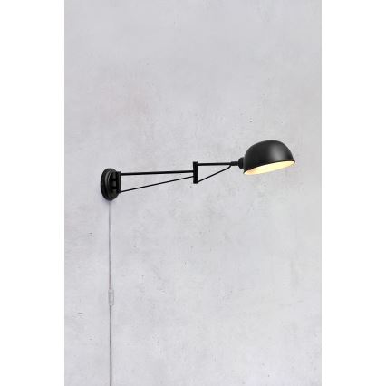 Markslöjd 108587 - Aplique PORTLAND 1xE27/40W/230V negro
