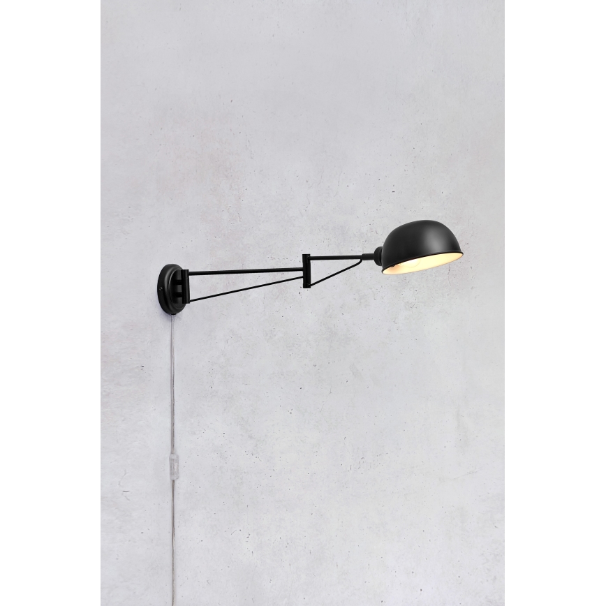 Markslöjd 108587 - Aplique PORTLAND 1xE27/40W/230V negro