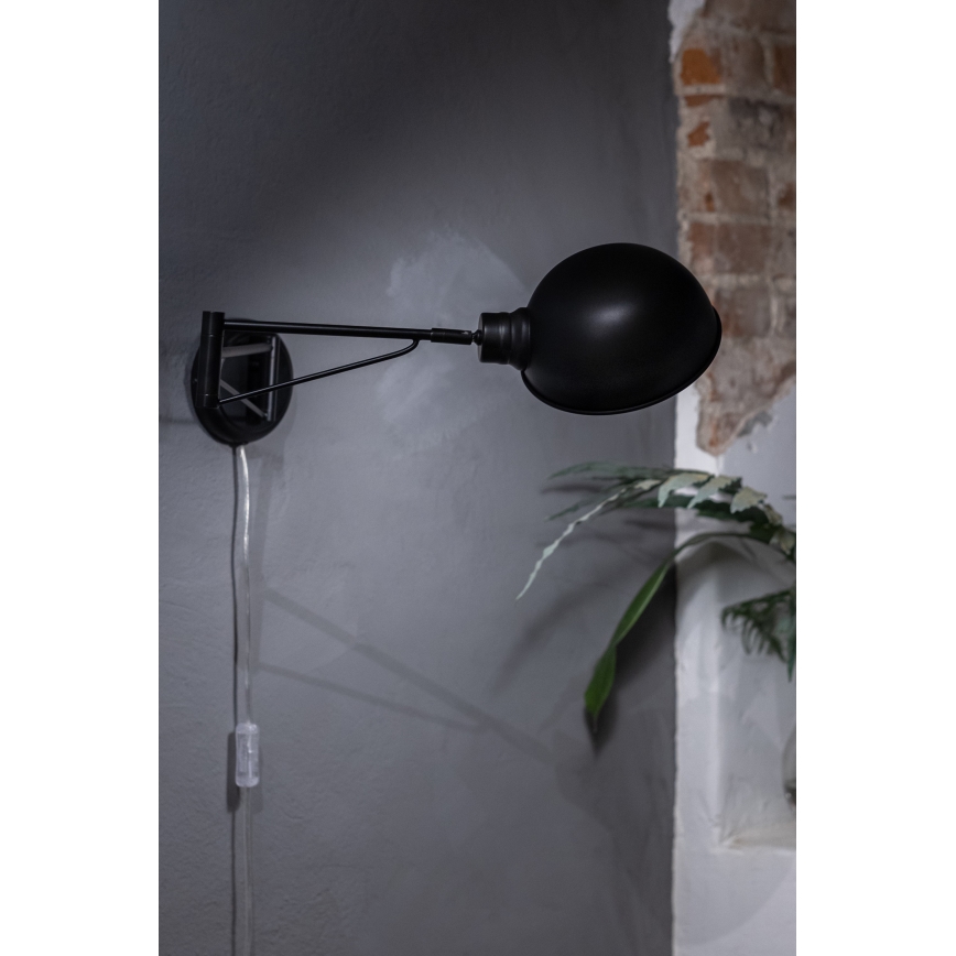 Markslöjd 108587 - Aplique PORTLAND 1xE27/40W/230V negro
