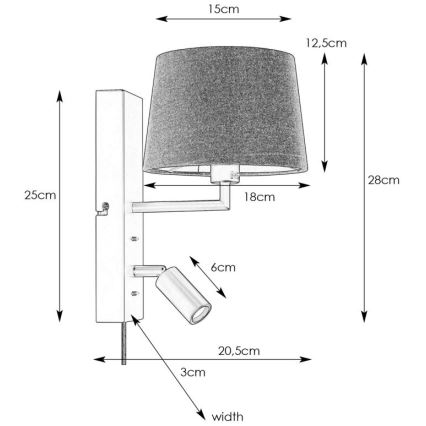 Markslöjd 108595 - Aplique LED con USB COMO 1xE14/40W/230V + LED/3W negro