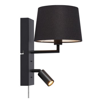 Markslöjd 108595 - Lámpara de pared LED con USB COMO 1xE14/40W/230V + LED/3W negra