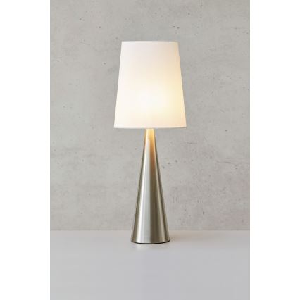 Markslöjd 108624 - Lámpara de mesa CONUS 1xE14/40W/230V blanco/cromo mate