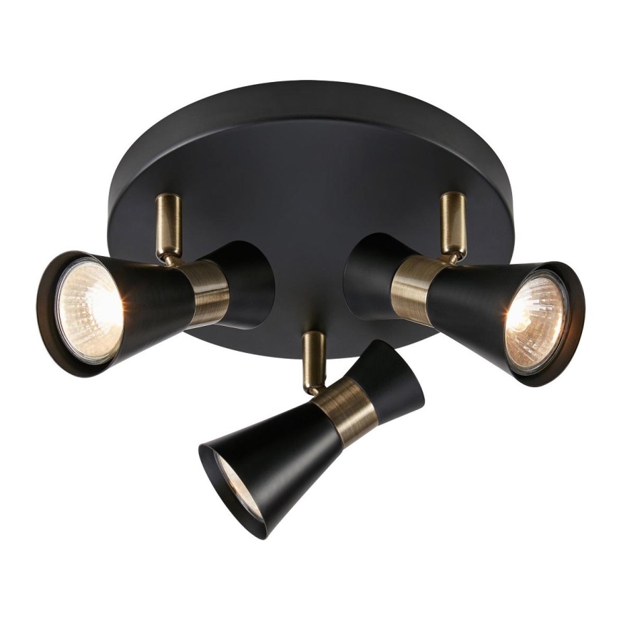 Markslöjd 108626 - Foco FOLIE 3xGU10/7W/230V negro/latón