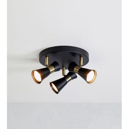 Markslöjd 108626 - Foco FOLIE 3xGU10/7W/230V negro/latón