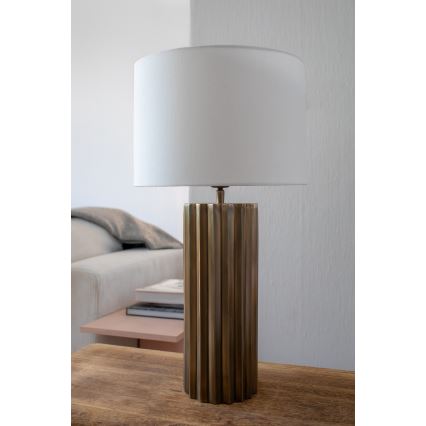 Markslöjd 108669 - Lámpara de mesa HASHIRA 1xE27/40W/230V blanco/latón