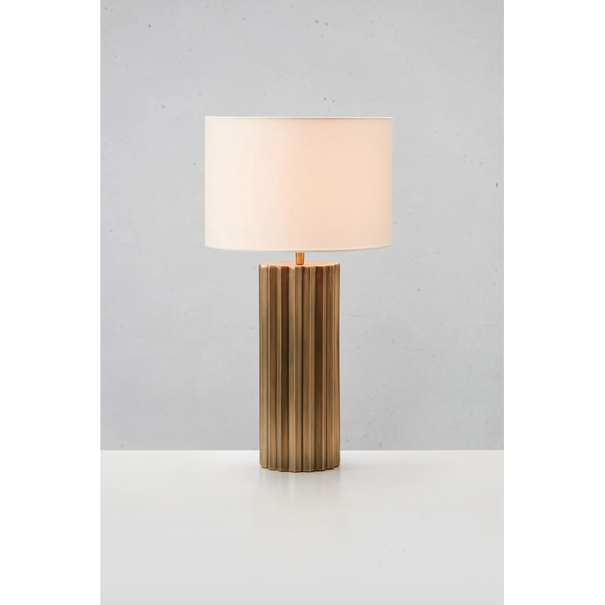 Markslöjd 108669 - Lámpara de mesa HASHIRA 1xE27/40W/230V blanco/latón