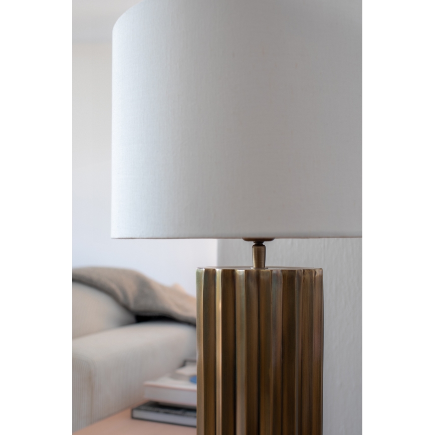 Markslöjd 108669 - Lámpara de mesa HASHIRA 1xE27/40W/230V blanco/latón
