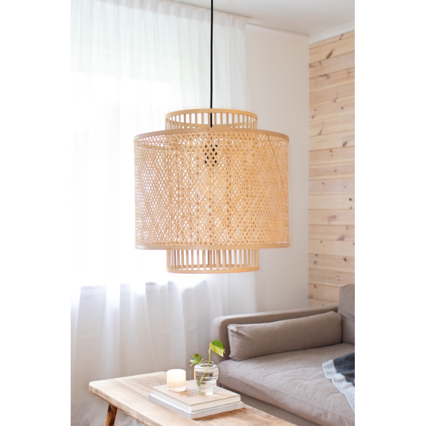 Markslöjd 108675 - Lámpara colgante STRATI 1xE27/40W/230V beige/bambú
