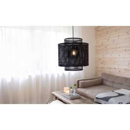 Markslöjd 108676 - Lámpara colgante STRATI 1xE27/40W/230V negro/bambú
