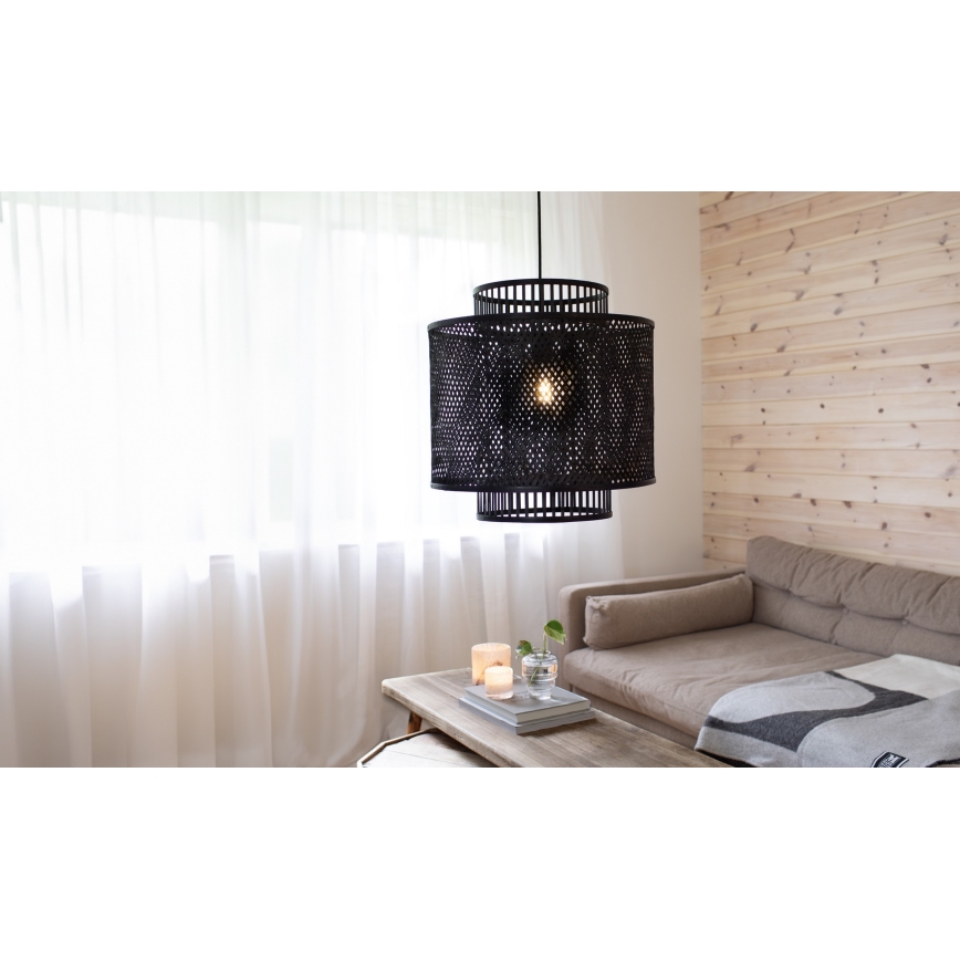 Markslöjd 108676 - Lámpara colgante STRATI 1xE27/40W/230V negro/bambú